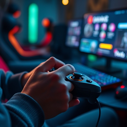 In the Zone: A Gamer’s Hand in Focus