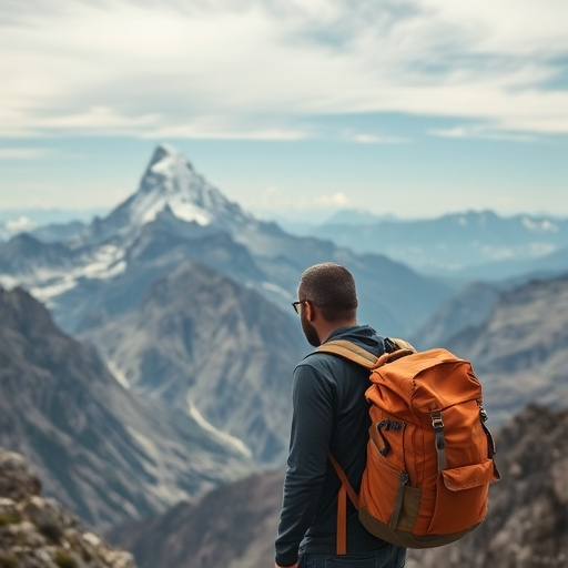 A Moment of Solitude on the Mountain Ridge