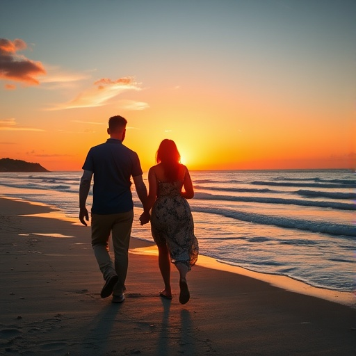 Silhouettes of Love at Sunset