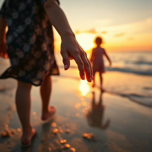 Silhouettes of Joy: A Sunset Stroll on the Beach