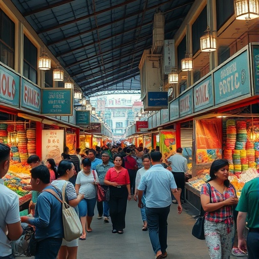 Lost in the Labyrinth of Colors: A Bustling Marketplace