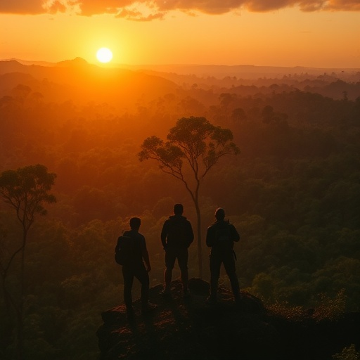 Silhouettes of Hope Against a Fiery Sunset