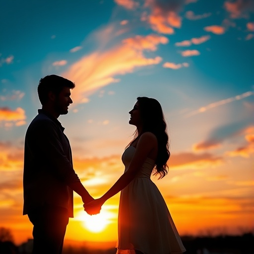 Silhouettes of Love at Sunset