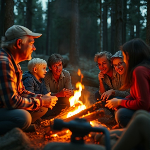 Campfire Glow: A Cozy Gathering in the Woods