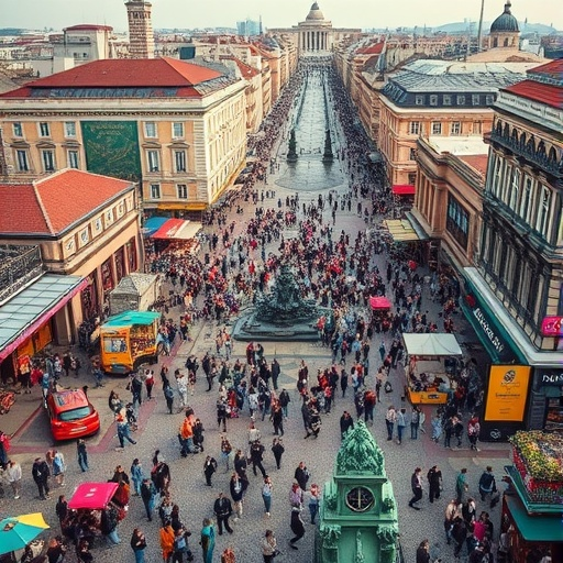 A City Alive: Capturing the Bustling Energy of a European Street