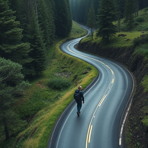 Solitude and Adventure on a Winding Forest Path