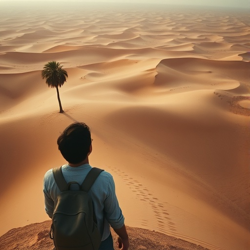 Lost in the Desert’s Embrace: A Moment of Serenity