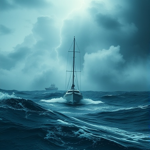 Braving the Storm: A Sailboat’s Solitary Journey