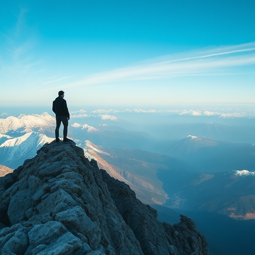 A Solitary Figure Contemplates the Vastness of Nature