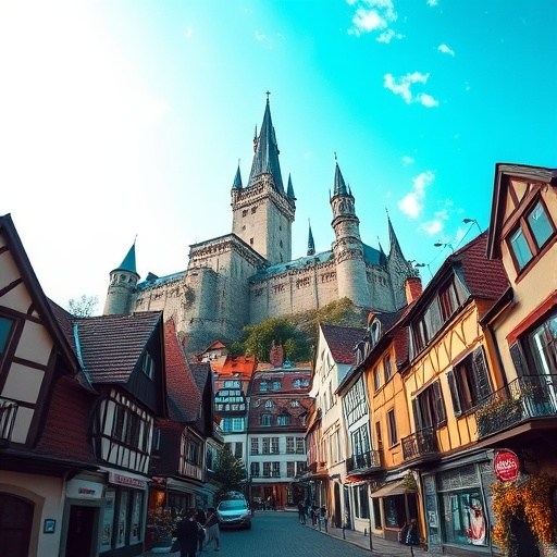 A Fairytale Street Leading to a Majestic Castle