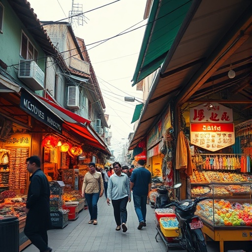 Lost in the Labyrinth of Color: A Bustling Asian Street Market