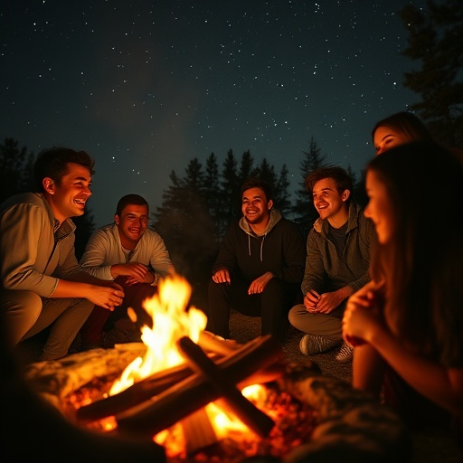 Campfire Tales Under a Starry Sky