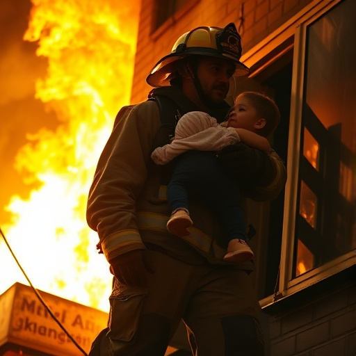 Heroic Rescue Amidst the Flames