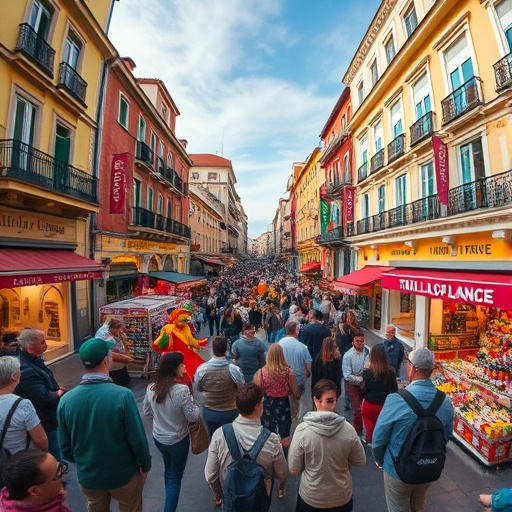 Bustling European Street Scene: A Snapshot of City Life