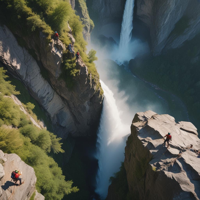 Conquering the Cascade: Rappelling Down a Breathtaking Waterfall