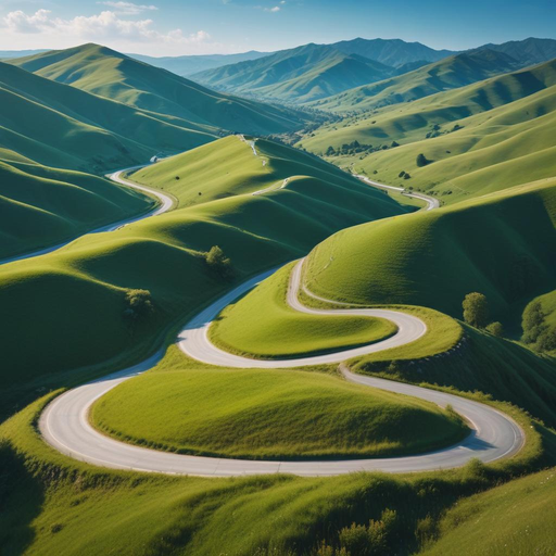 Serene Journey Through Rolling Hills