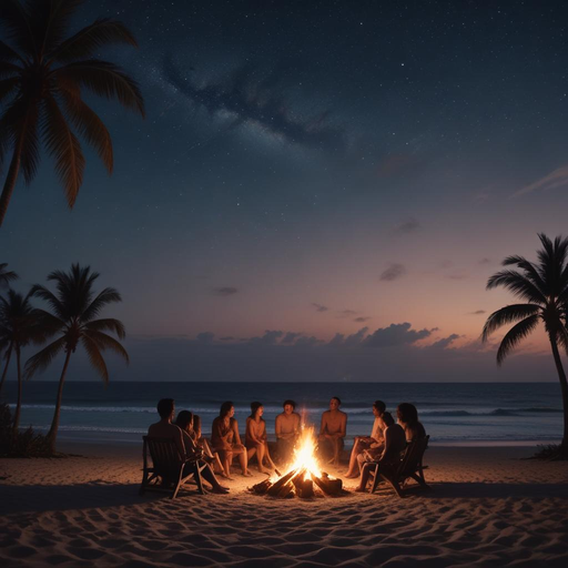 Bonfire Night Under the Milky Way