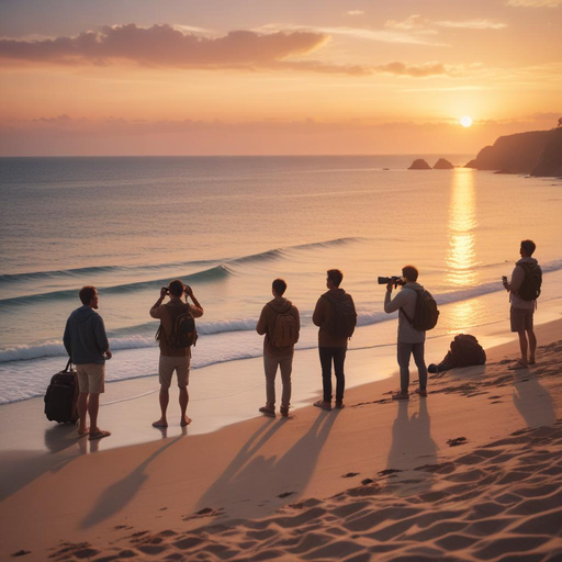 Silhouettes of Friendship Against a Dramatic Sunset