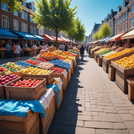 A Vibrant Market Bustling with Life