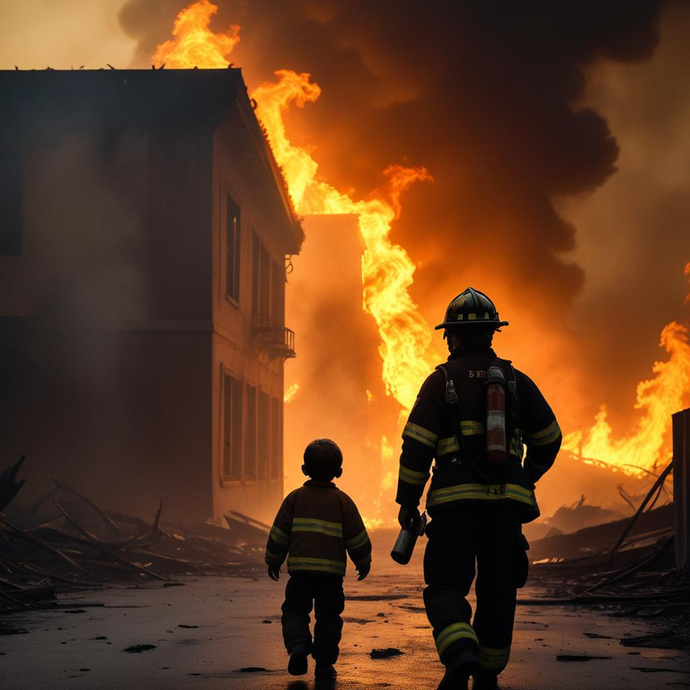 Hope Amidst the Flames: Firefighter and Child Escape Burning Building