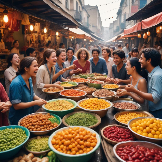 Laughter and Spice: Capturing the Joy of a Bustling Market