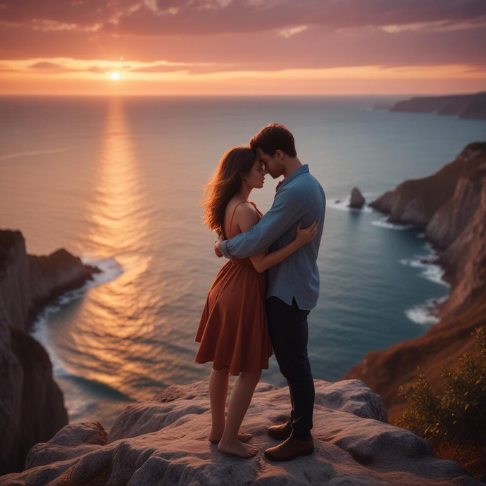 Sunset Romance on the Clifftop