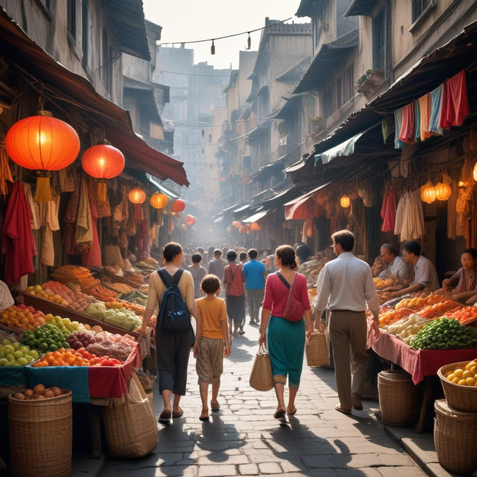 Lost in the Labyrinth of Lights: A Vibrant Asian Market