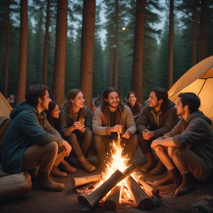 Campfire Tales: Friends Gather Under the Stars