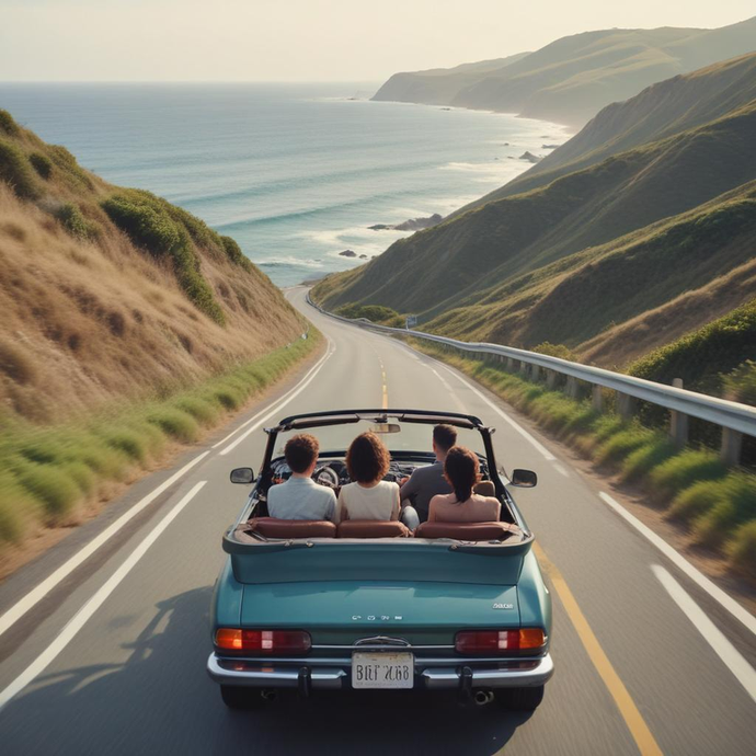 Sun-Kissed Memories: A Convertible Ride Along the Coast