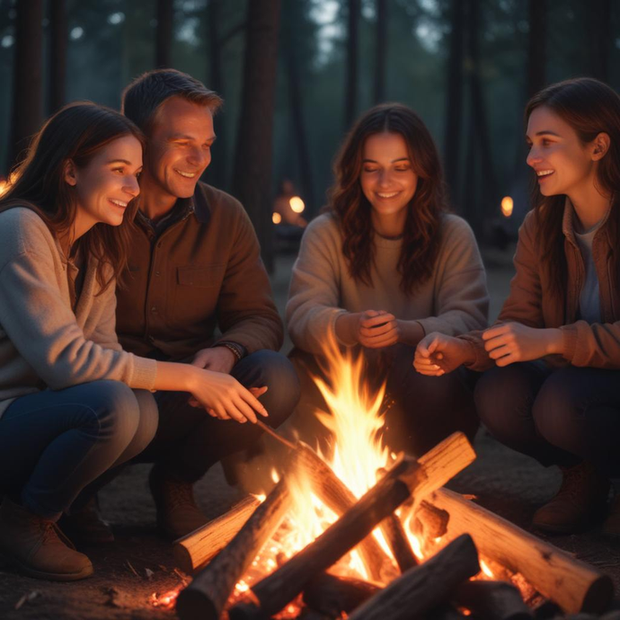 Campfire Glow: A Cozy Gathering of Friends