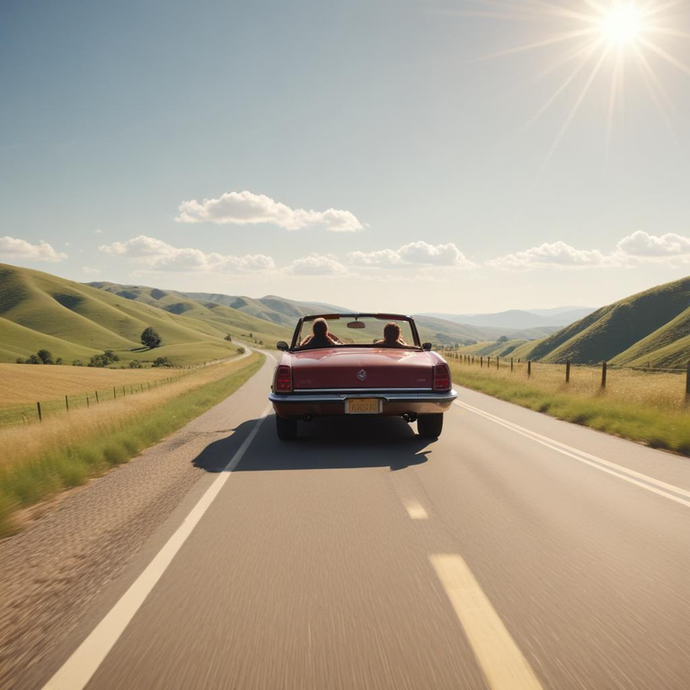 Chasing the Sunset in a Classic Convertible