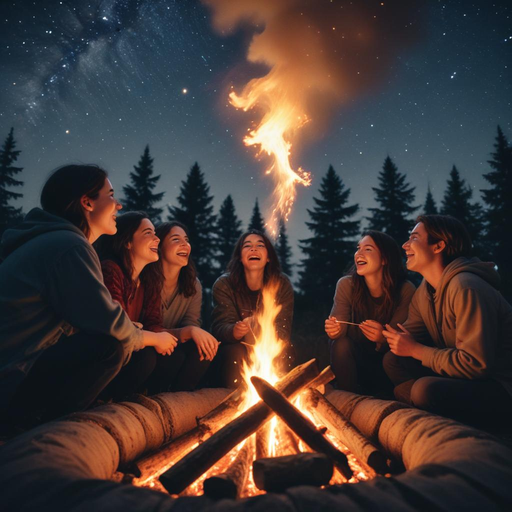 Campfire Magic Under a Starry Sky