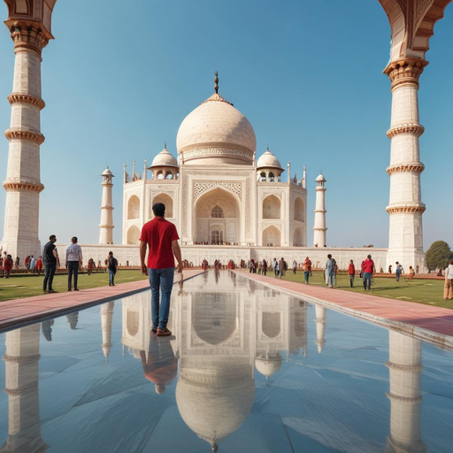 Taj Mahal’s Reflection: A Serene Symphony of Symmetry