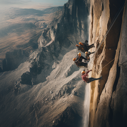 Tiny Figures Against a Vast Sky: Rock Climbers Defy Gravity