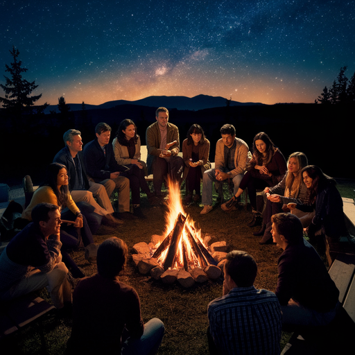 Campfire Nights Under a Starry Sky