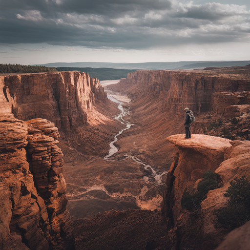 Solitude and Majesty: A Hiker Contemplates the Vast Canyon