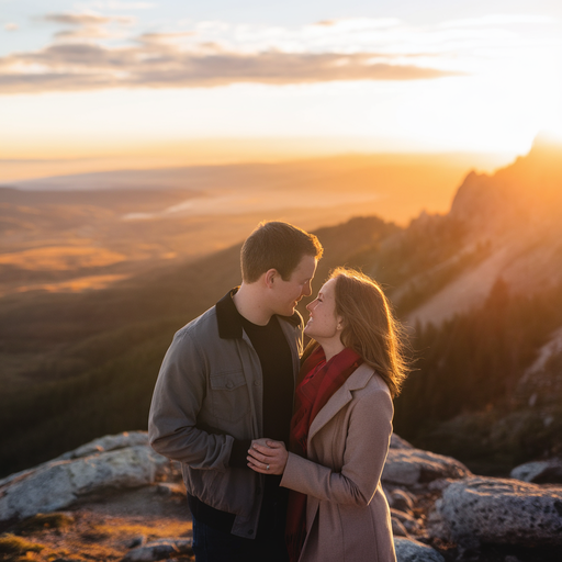 Sunset Romance on the Mountaintop