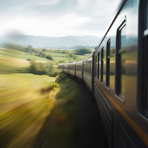 Blur of Speed: A Train Journey Through the Countryside