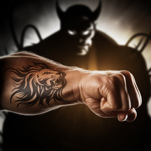 The Devil’s Grip: A Tattooed Fist and a Shadow of Darkness