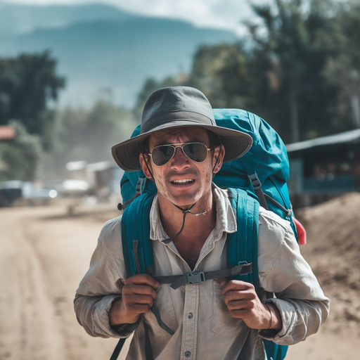 A Lone Wanderer on a Rugged Path