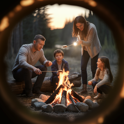 Campfire Cozy: A Family’s Night Under the Stars