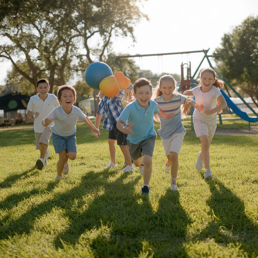 Sun-Kissed Smiles and Laughter: Children’s Joyful Play in the Park