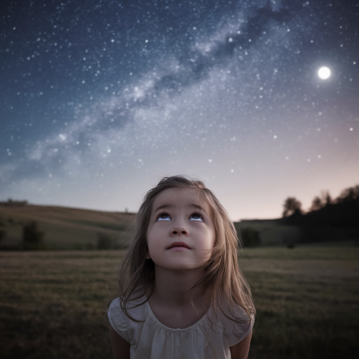 Lost in the Milky Way: A Girl’s Night Sky Wonder