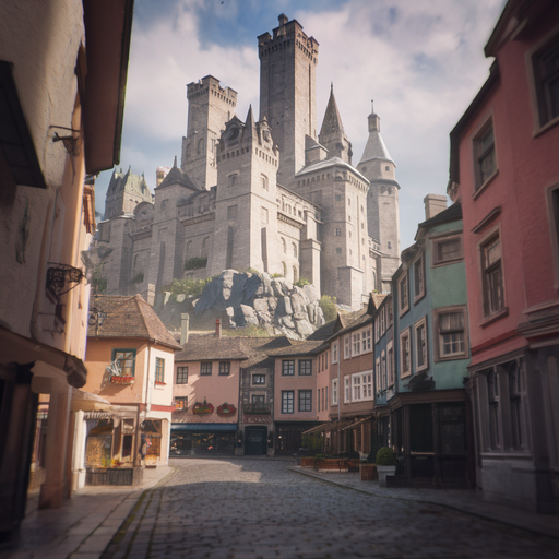 Charming Medieval Town with Majestic Castle