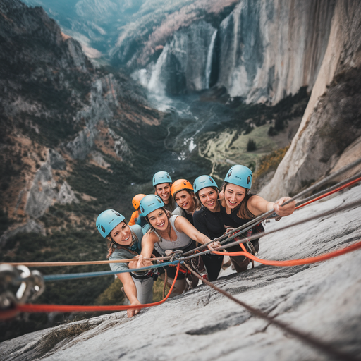 Adrenaline Rush: Climbers Conquer a Waterfall Descent