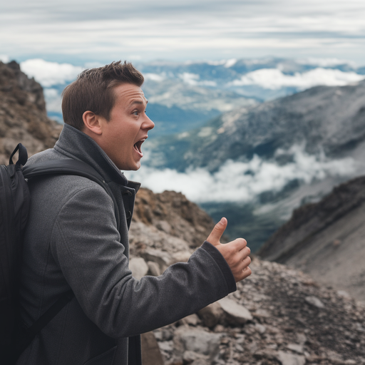 Conquering the Peak, Thumbs Up to the View!