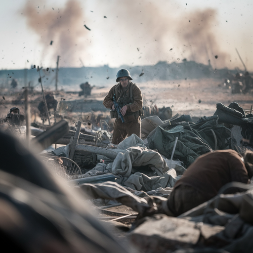 Silhouetted in Smoke: A Soldier’s Lonely Walk Through War