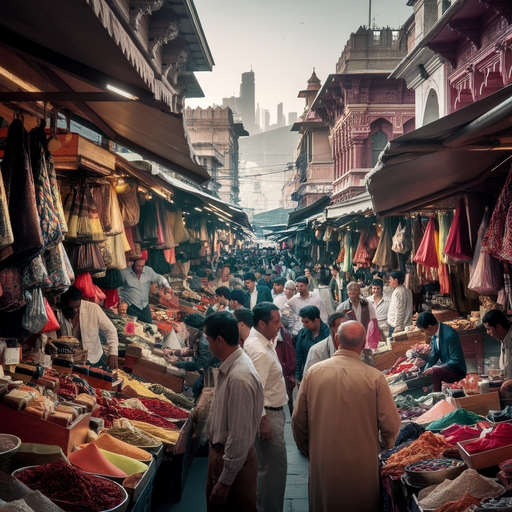 Immerse Yourself in the Vibrant Chaos of an Indian Marketplace