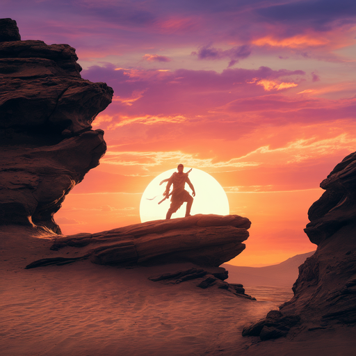 Silhouetted Against the Setting Sun: A Warrior’s Solitude