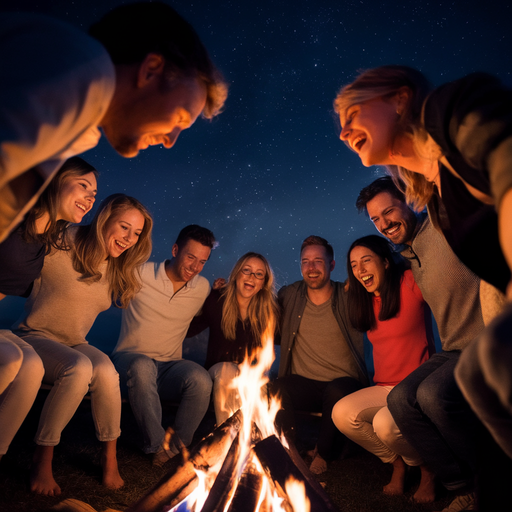 Campfire Companionship Under a Starry Sky